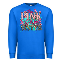 True Royal The pink is for my sister Cancer Awareness Premium Sweatshirt - HowdyJamesFarm