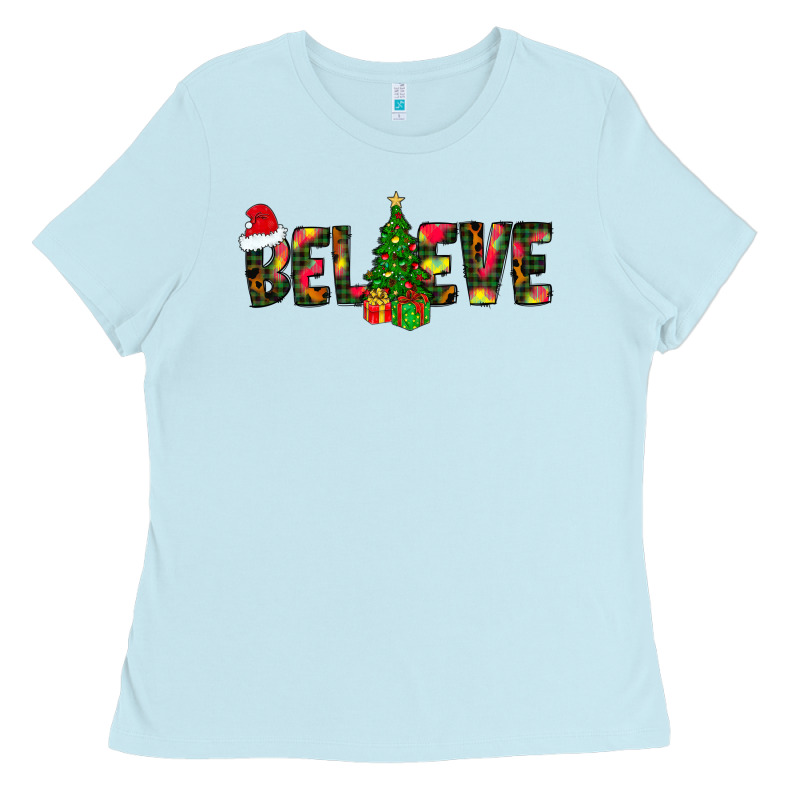 Believe Christmas Ladies Tee by CowhideDigitalArt | Teevron