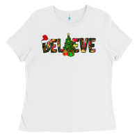 White believe christmas Ladies Tee - CowhideDigitalArt