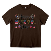 Chocolate Brown happy memorial day Heavy Core Tee - CowhideDigitalArt