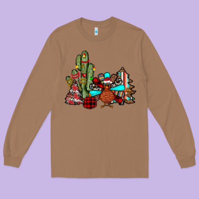 Christmas Turkey Long Sleeve Tee Designed By Jahusdesignshop
