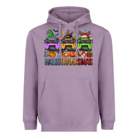 Lavender hallothanksmas school bus Heavyweight Hoodie - texasbilliewilder