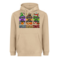 Mushroom hallothanksmas school bus Heavyweight Hoodie - texasbilliewilder