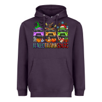 Plum hallothanksmas school bus Heavyweight Hoodie - texasbilliewilder