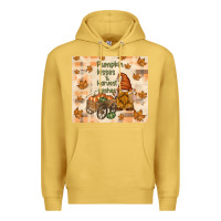Antique Gold pumpkin kisses and harvest wishes Premium Hoodie - TumblerDesignByShophia
