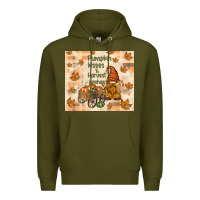 Army Green pumpkin kisses and harvest wishes Premium Hoodie - TumblerDesignByShophia