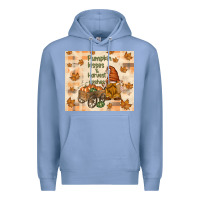 Colony Blue pumpkin kisses and harvest wishes Premium Hoodie - TumblerDesignByShophia