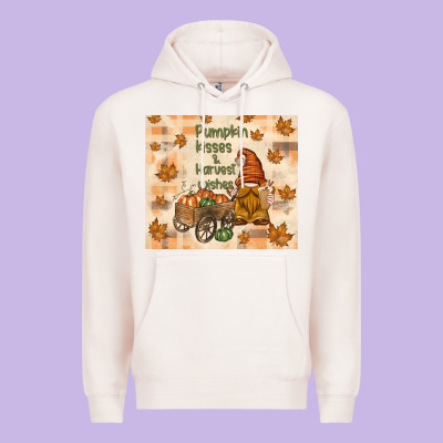 Pumpkin Kisses And Harvest Wishes Premium Hoodie Designed By Tumblerdesignbyshophia