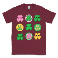 Burgundy st.patrick's day clovers Classic Tee - MaliasSmallBusiness