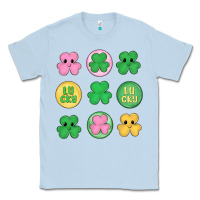 Dusty Blue st.patrick's day clovers Classic Tee - MaliasSmallBusiness