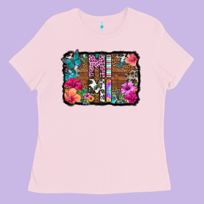 Mimi Floral Background Ladies Tee Designed By Hra Design Shop