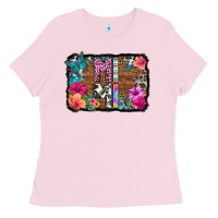 Bubblegum Pink mimi floral background Ladies Tee - HRA Design Shop