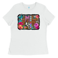 White mimi floral background Ladies Tee - HRA Design Shop
