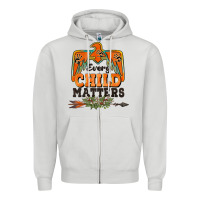 Dove Grey every child matters thunderbird Zipper Hoodie - BarkalooDesign