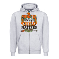 Heather Grey every child matters thunderbird Zipper Hoodie - BarkalooDesign