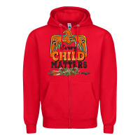 Red every child matters thunderbird Zipper Hoodie - BarkalooDesign