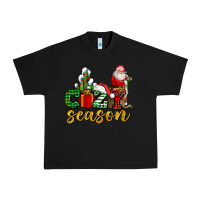 Black cozy season with santa christmas tree cactus and gift Urban Heavy Tee - AdoDesignShop