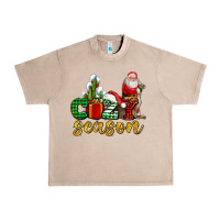 French Oak cozy season with santa christmas tree cactus and gift Urban Heavy Tee - AdoDesignShop