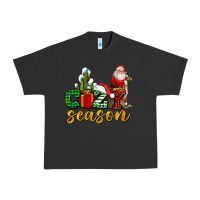 Pigment Black cozy season with santa christmas tree cactus and gift Urban Heavy Tee - AdoDesignShop