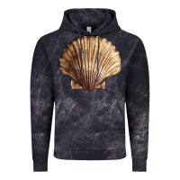 Cloud Black Japanese Scallop Shell Vintage Hoodie - LillyAllenDesigns