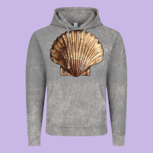 Japanese Scallop Shell Vintage Hoodie Designed By Lillyallendesigns