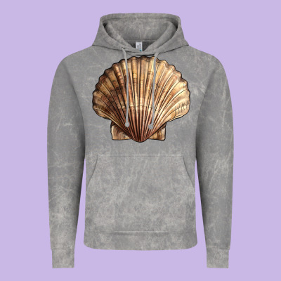 Japanese Scallop Shell Vintage Hoodie Designed By Lillyallendesigns