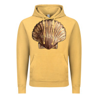 Vintage Mustard Japanese Scallop Shell Vintage Hoodie - LillyAllenDesigns