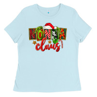 Baby Blue christmas nonna claus Ladies Tee - FaDigitalArtStudio