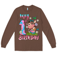 Chestnut my 1 st birthday with little cute cow Long Sleeve Tee - NancyCooperArtShop