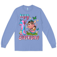 Colony Blue my 1 st birthday with little cute cow Long Sleeve Tee - NancyCooperArtShop