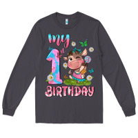 Smoke my 1 st birthday with little cute cow Long Sleeve Tee - NancyCooperArtShop