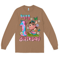 Toasted Coconut my 1 st birthday with little cute cow Long Sleeve Tee - NancyCooperArtShop
