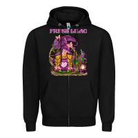 Black fresh lilac gnome Zipper Hoodie - BarkalooDesign