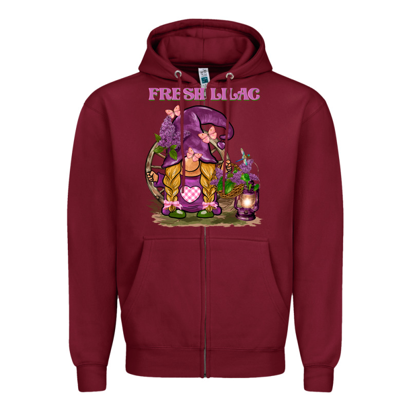 Fresh Lilac Gnome Zipper Hoodie by BarkalooDesign | Teevron
