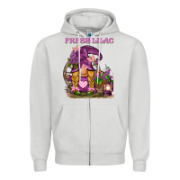 Dove Grey fresh lilac gnome Zipper Hoodie - BarkalooDesign