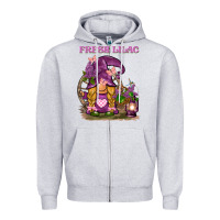 Heather Grey fresh lilac gnome Zipper Hoodie - BarkalooDesign