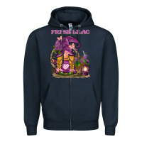 Navy fresh lilac gnome Zipper Hoodie - BarkalooDesign