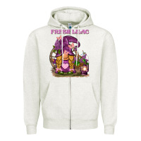 Oatmeal Heather fresh lilac gnome Zipper Hoodie - BarkalooDesign