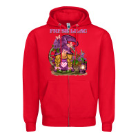 Red fresh lilac gnome Zipper Hoodie - BarkalooDesign