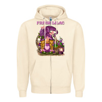 Sandshell fresh lilac gnome Zipper Hoodie - BarkalooDesign