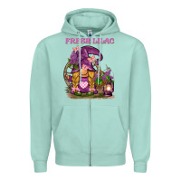 Seafoam fresh lilac gnome Zipper Hoodie - BarkalooDesign