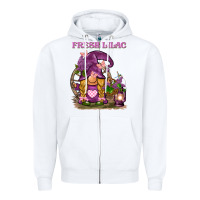 White fresh lilac gnome Zipper Hoodie - BarkalooDesign