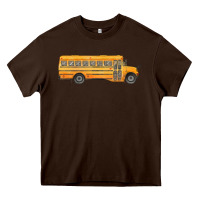 Chocolate Brown school bus Heavy Core Tee - FaDigitalArtStudio
