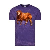 Cloud Purple red angus bull Vintage Tee - LillyAllenDesigns