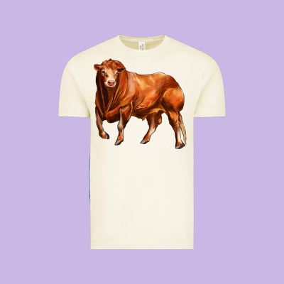 Red Angus Bull Vintage Tee Designed By Lillyallendesigns