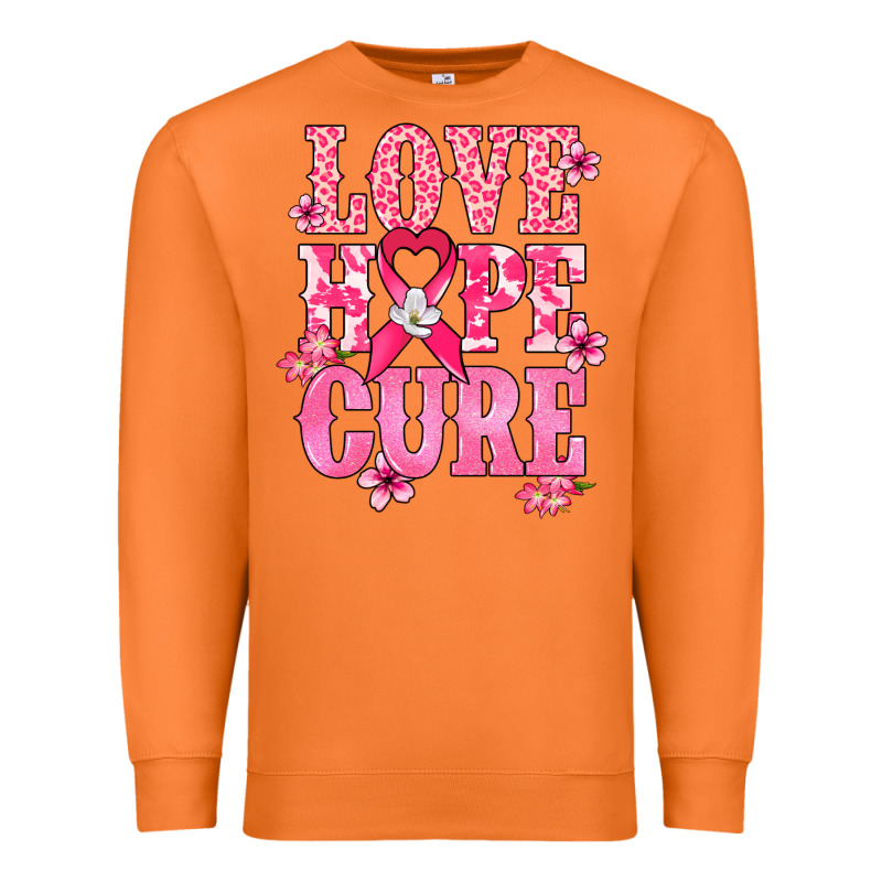 Love Hope Cure Cancer Awareness Premium Sweatshirt by HowdyJamesFarm | Teevron