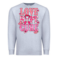 Heather Grey Love Hope Cure Cancer Awareness Premium Sweatshirt - HowdyJamesFarm