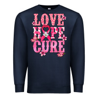 Navy Love Hope Cure Cancer Awareness Premium Sweatshirt - HowdyJamesFarm