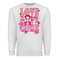 Oatmeal Heather Love Hope Cure Cancer Awareness Premium Sweatshirt - HowdyJamesFarm