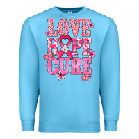 Ocean Blue Love Hope Cure Cancer Awareness Premium Sweatshirt - HowdyJamesFarm